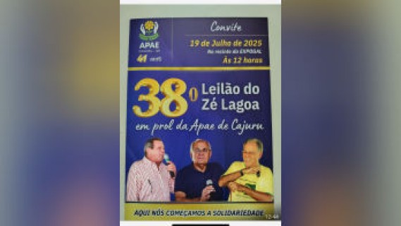 Vem aí  38º Leilão do  Zé Lagoa